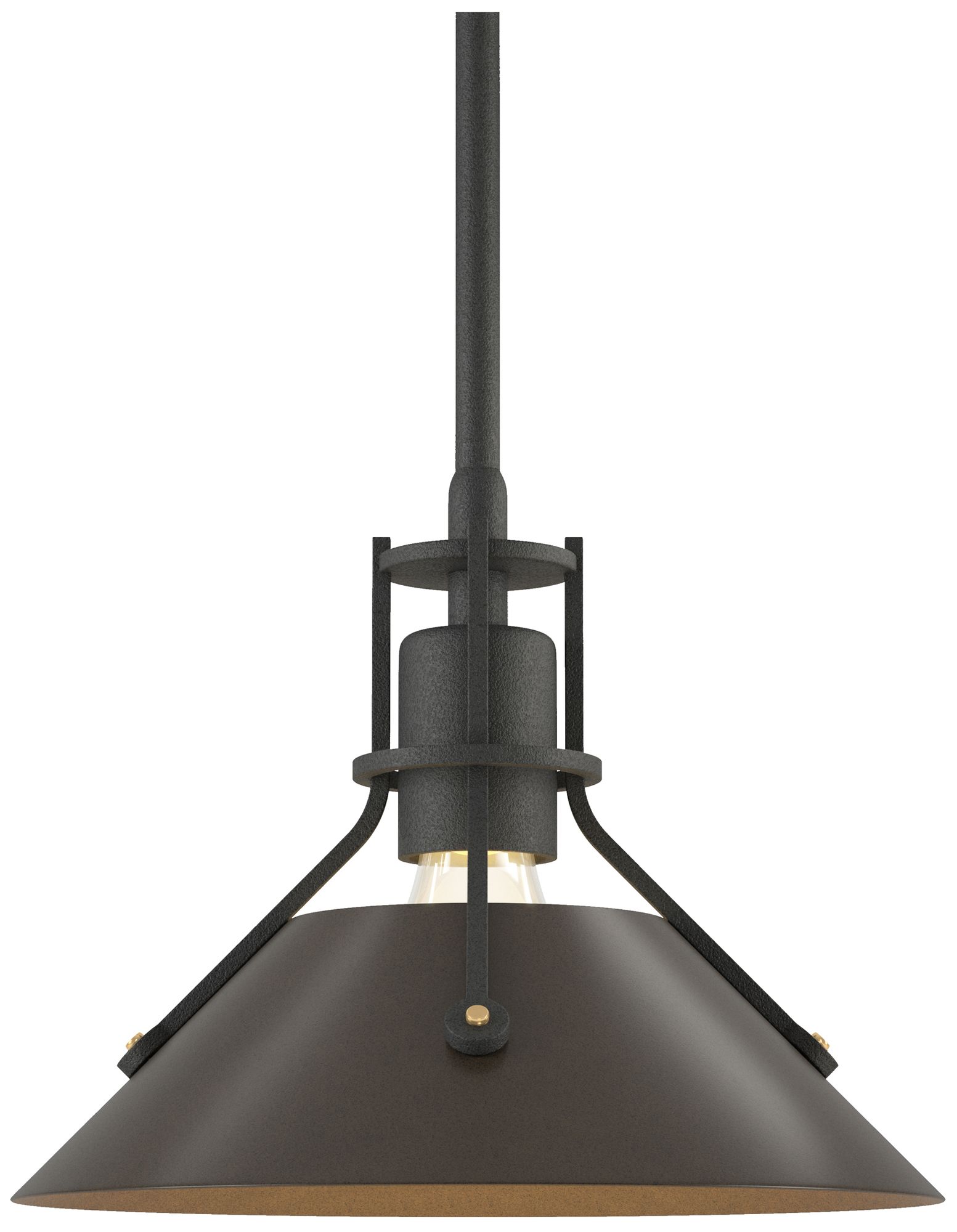 Henry 9" Wide Natural Iron Mini Pendant w/ Bronze
