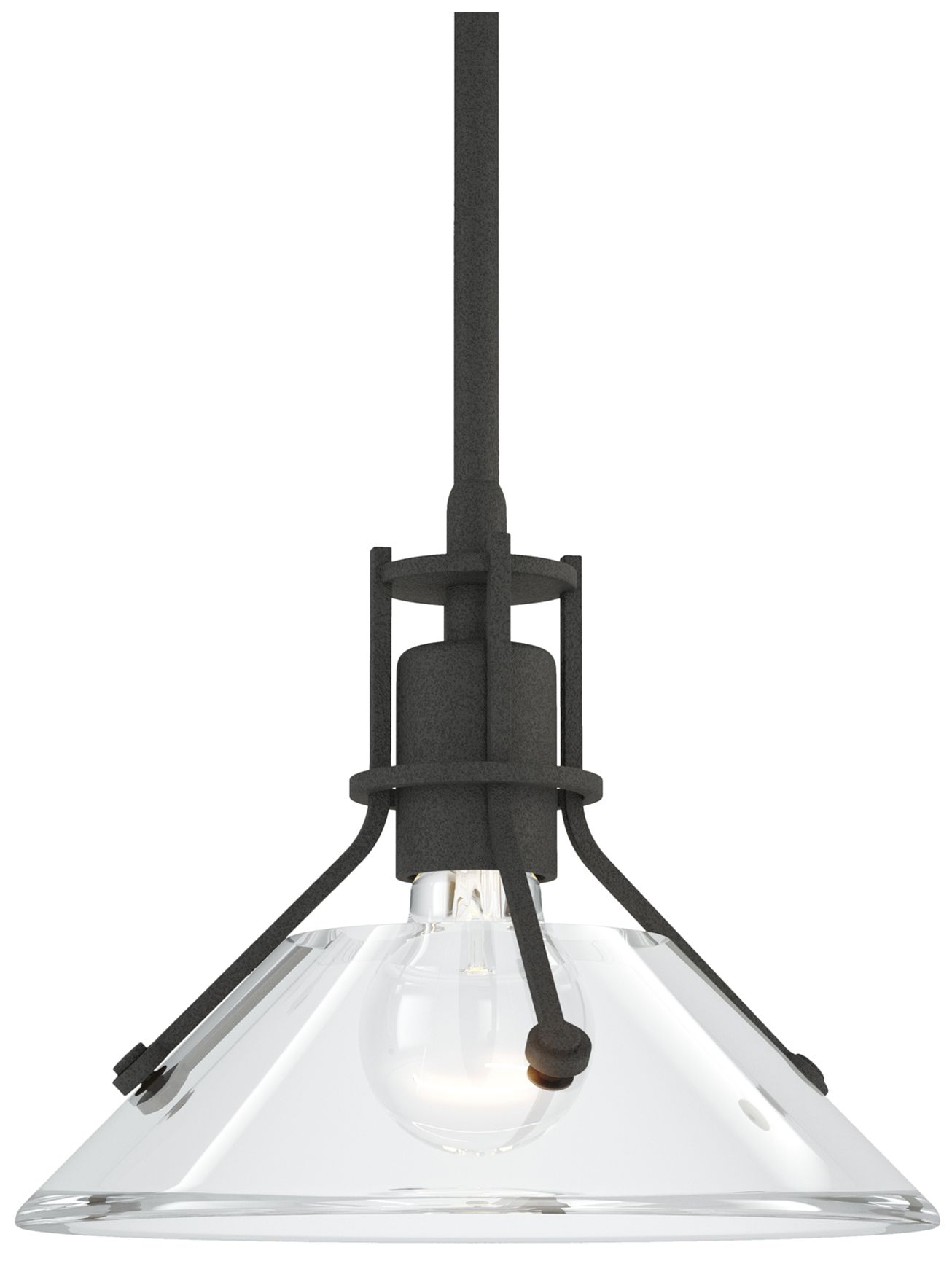 Henry 9" Wide Natural Iron Mini Pendant w/ Clear Glass