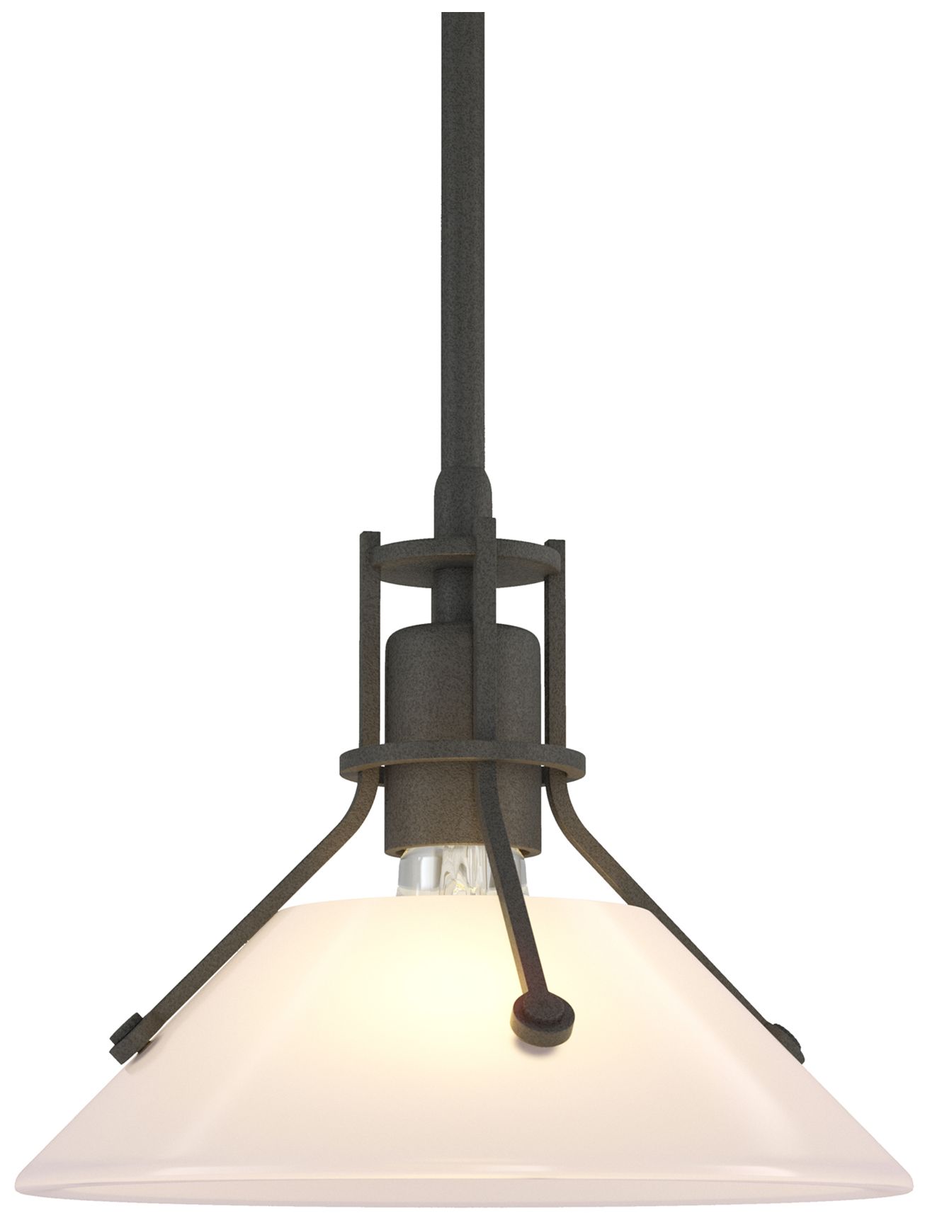 Henry 9" Wide Natural Iron Mini Pendant w/ Frosted Glass