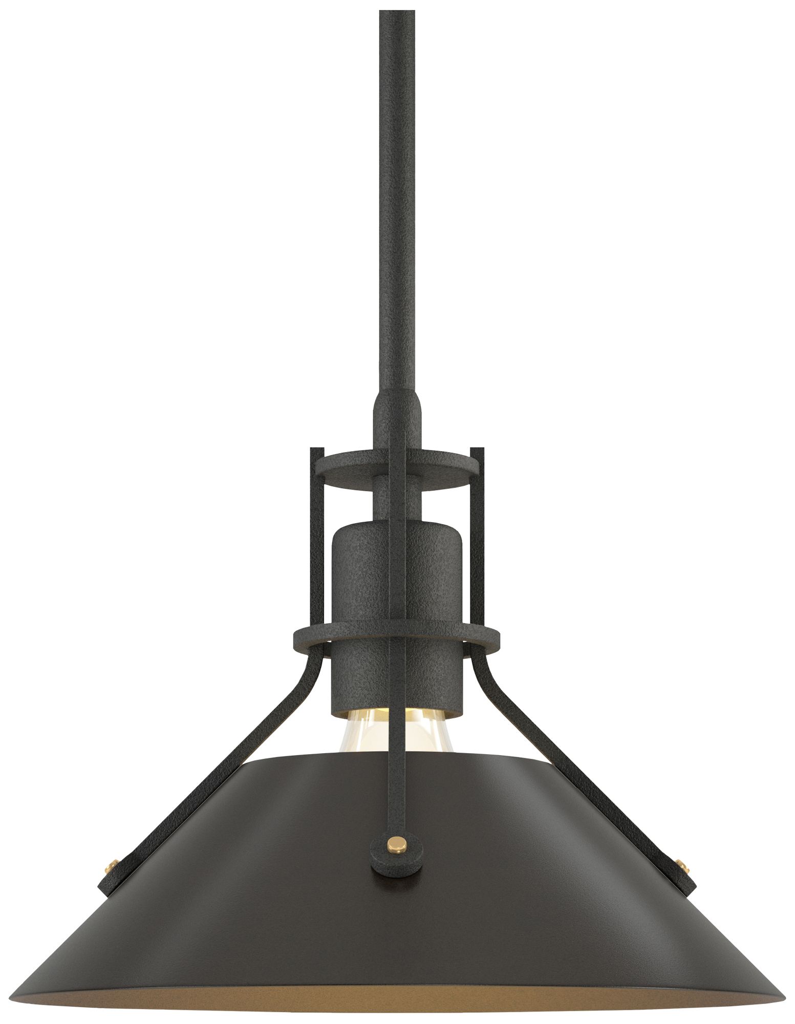 Henry 9" Wide Natural Iron Mini Pendant w/ Oil Rubbed Bronze