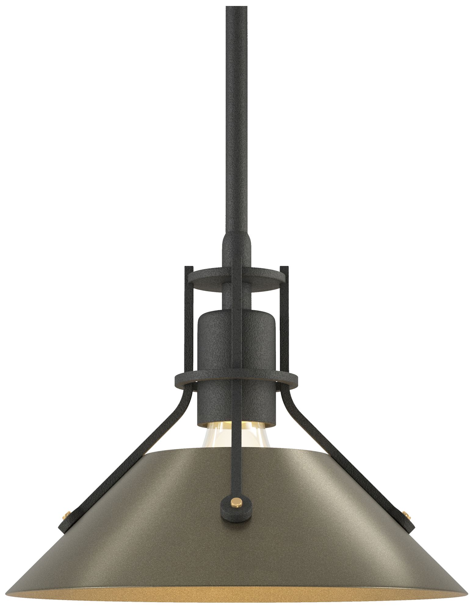 Henry 9" Wide Natural Iron Mini Pendant w/ Soft Gold