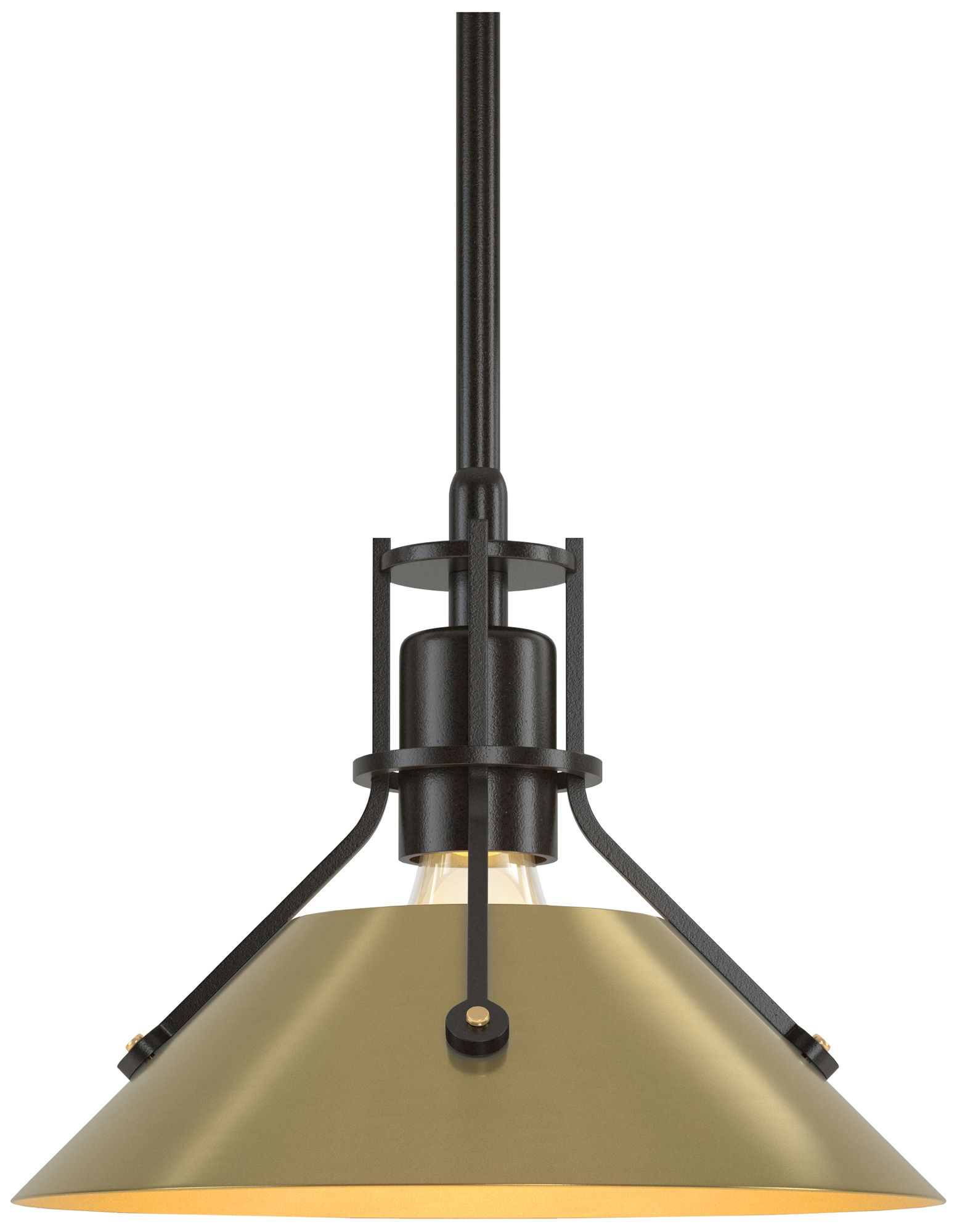 Henry 9" Wide Oil Rubbed Bronze Mini Pendant w/ Modern Brass