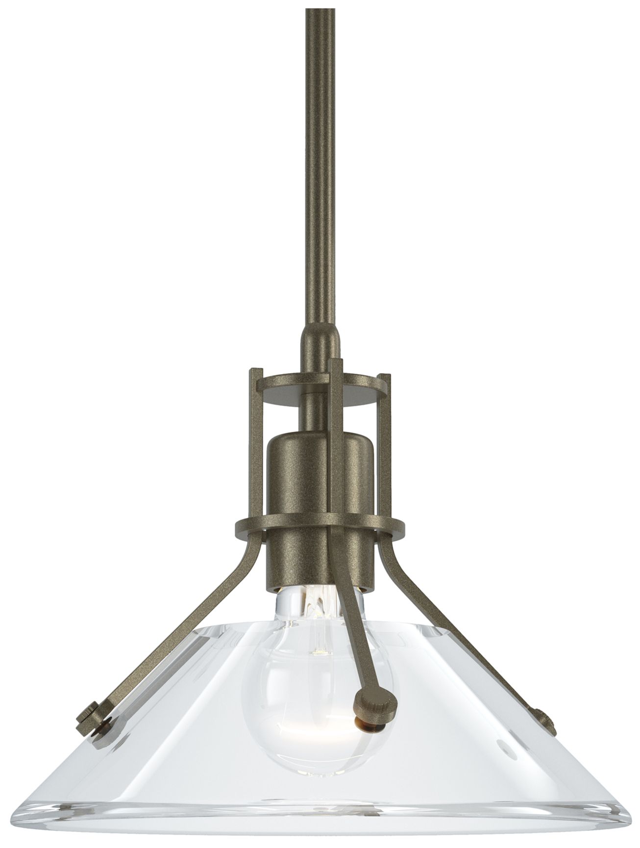 Henry 9" Wide Soft Gold Mini Pendant w/ Clear Glass