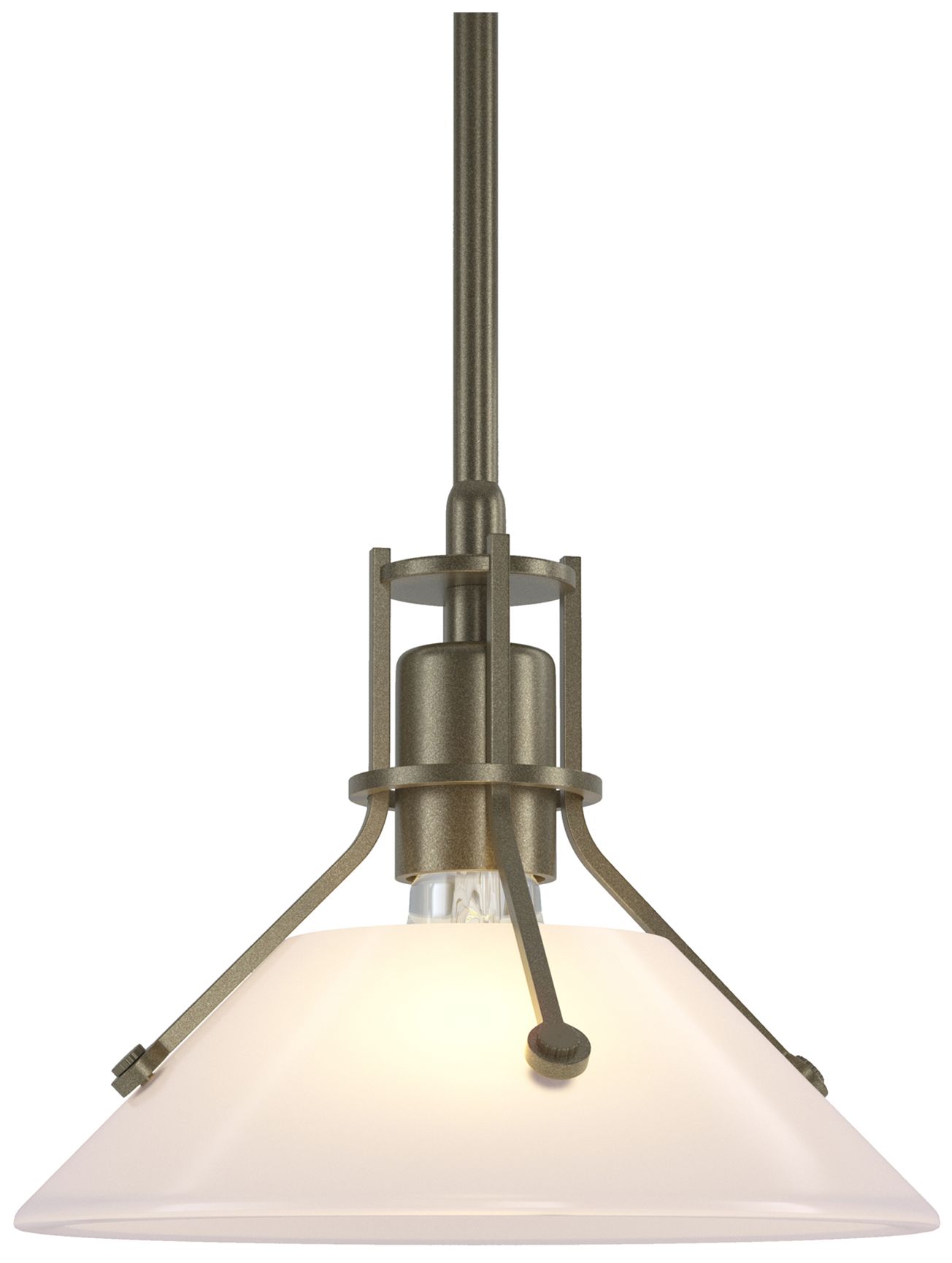 Henry 9" Wide Soft Gold Mini Pendant w/ Frosted Glass