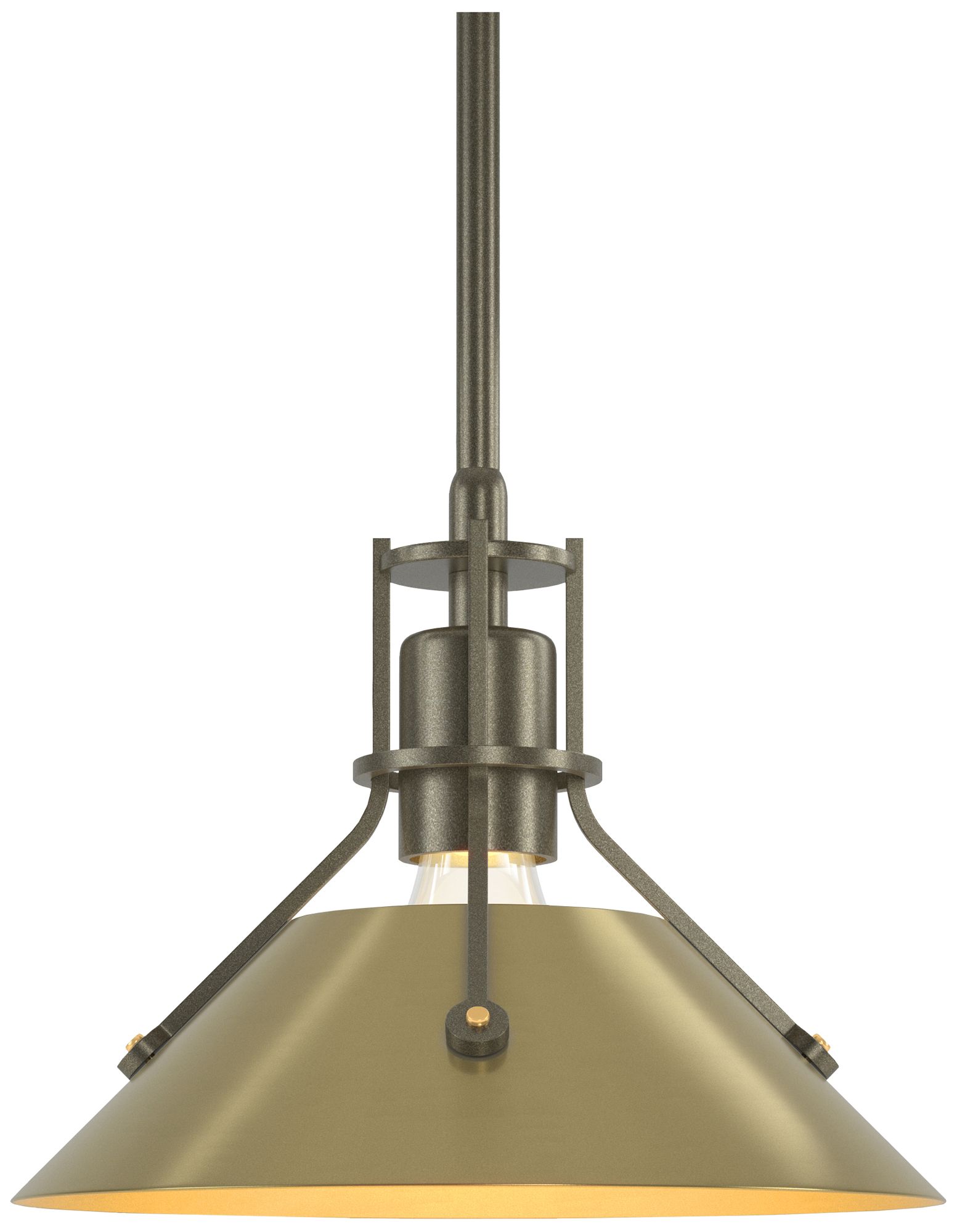 Henry 9" Wide Soft Gold Mini Pendant w/ Modern Brass