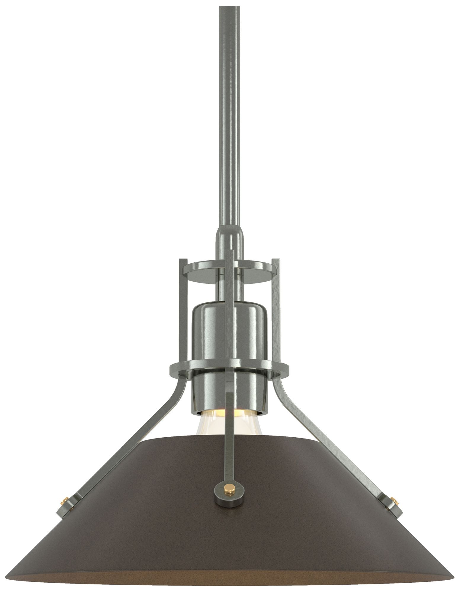 Henry 9" Wide Sterling Mini Pendant w/ Bronze