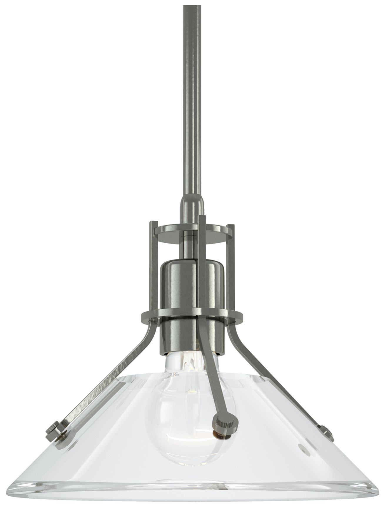 Henry 9" Wide Sterling Mini Pendant w/ Clear Glass