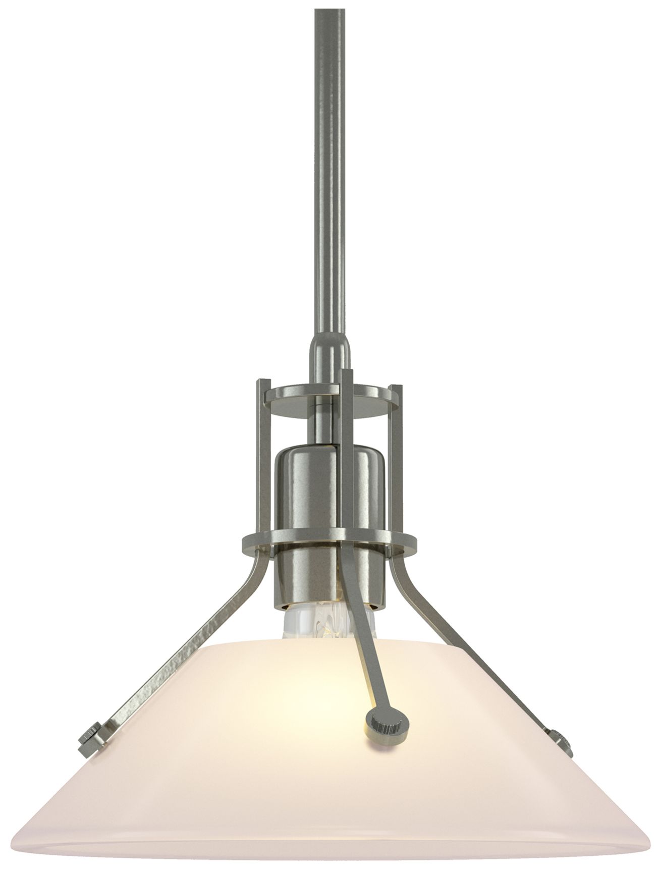 Henry 9" Wide Sterling Mini Pendant w/ Frosted Glass