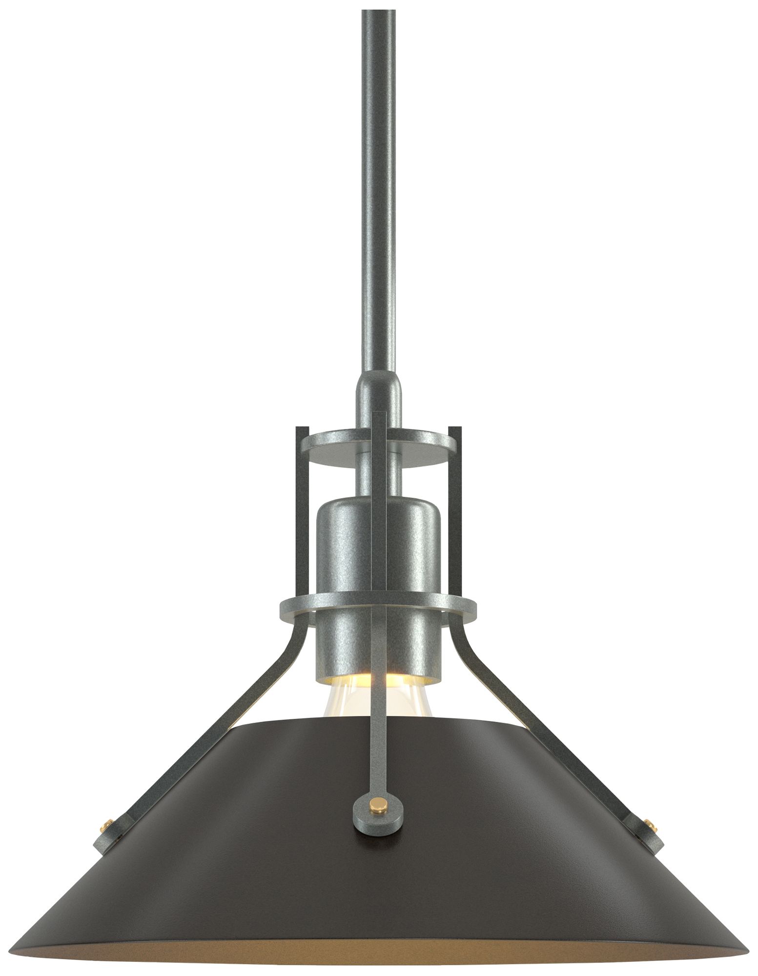 Henry 9" Wide Vintage Platinum Mini Pendant w/ Oil Rubbed Bronze