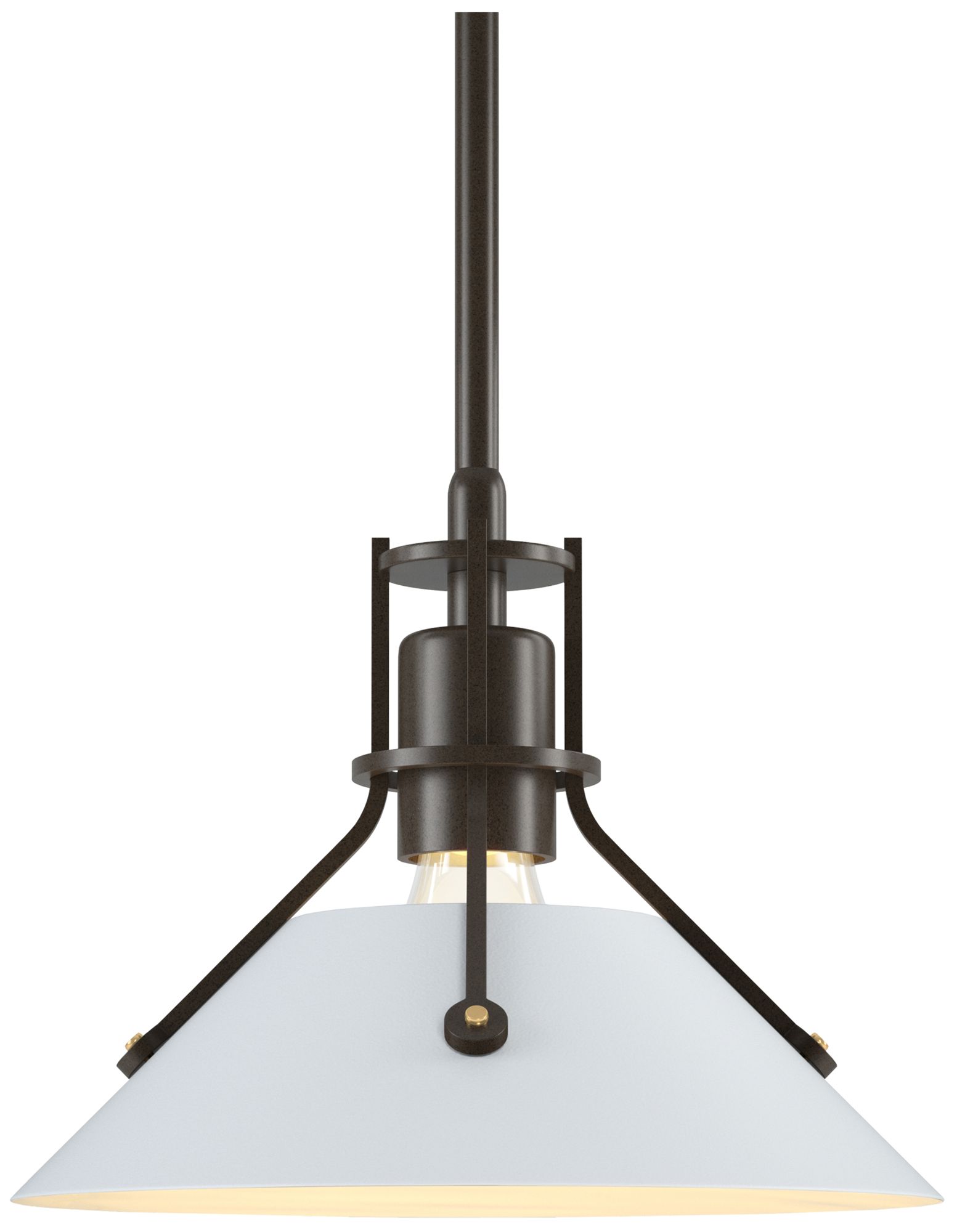 Henry 9" Wide Bronze Pendant w/ White