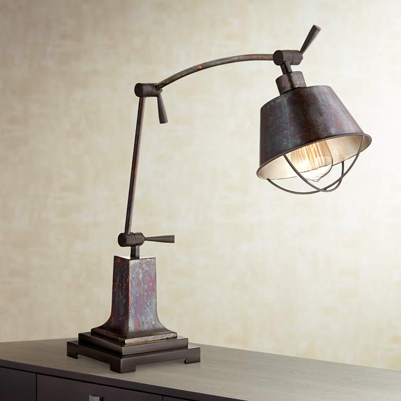 Image 1 Henry Adjustable Arm Farmhouse Style Desk Lamp by Uttermost