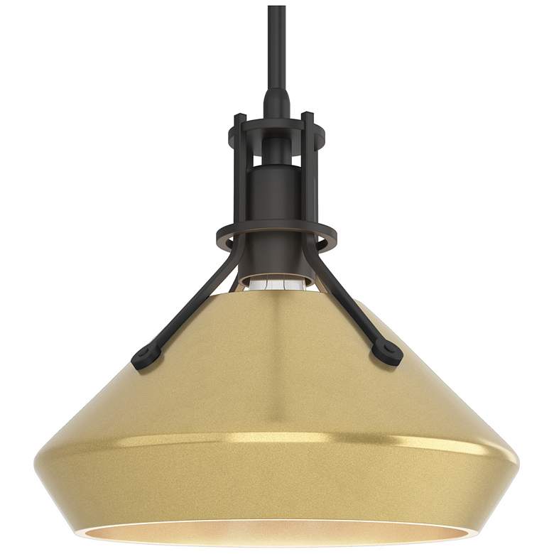 Image 1 Henry & Chamfer Pendant - Black Finish - Modern Brass Accents