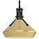 Henry & Chamfer Pendant - Black Finish - Modern Brass Accents