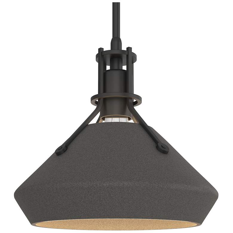 Image 1 Henry & Chamfer Pendant - Black Finish - Natural Iron Accents