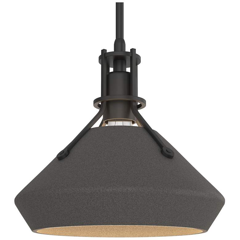 Image 1 Henry &#38; Chamfer Pendant - Black Finish - Natural Iron Accents