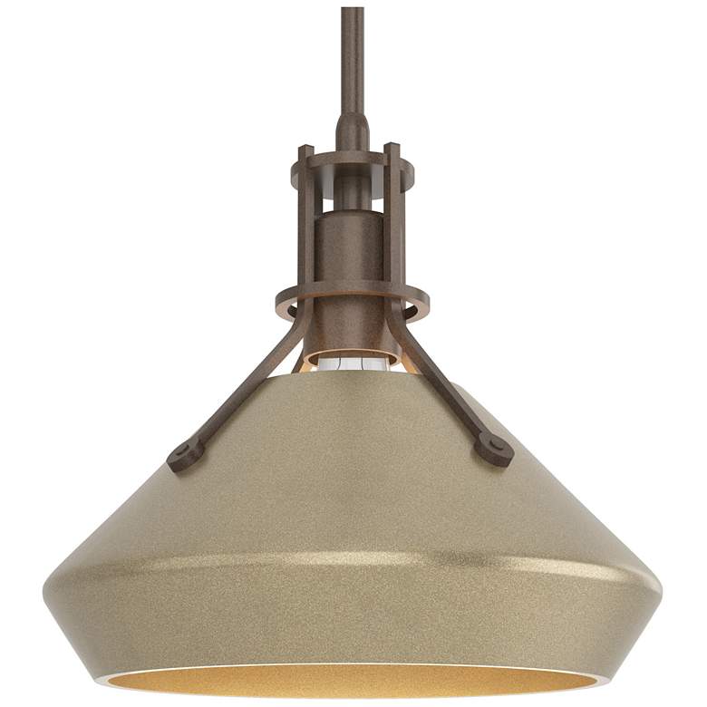 Image 1 Henry & Chamfer Pendant - Bronze Finish - Soft Gold Accents