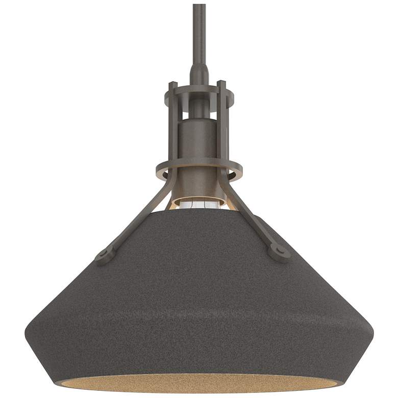 Image 1 Henry & Chamfer Pendant - Dark Smoke Finish - Natural Iron Accents