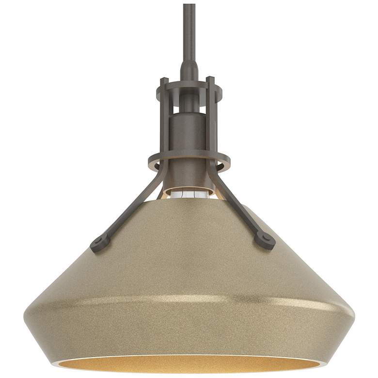Image 1 Henry & Chamfer Pendant - Dark Smoke Finish - Soft Gold Accents