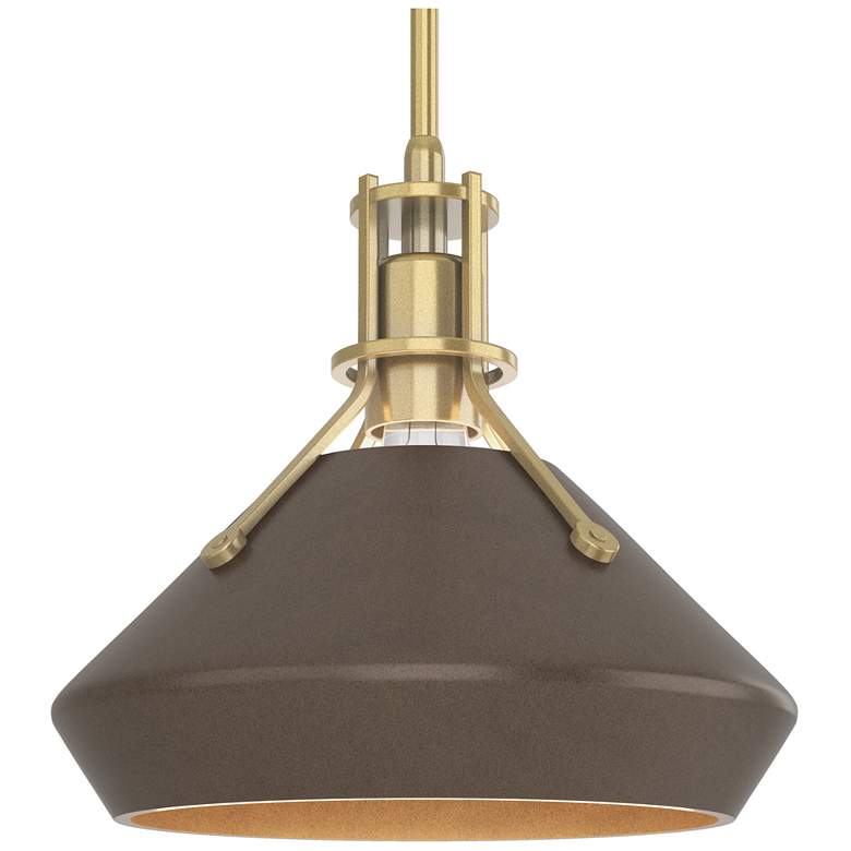 Image 1 Henry & Chamfer Pendant - Modern Brass Finish - Bronze Accents