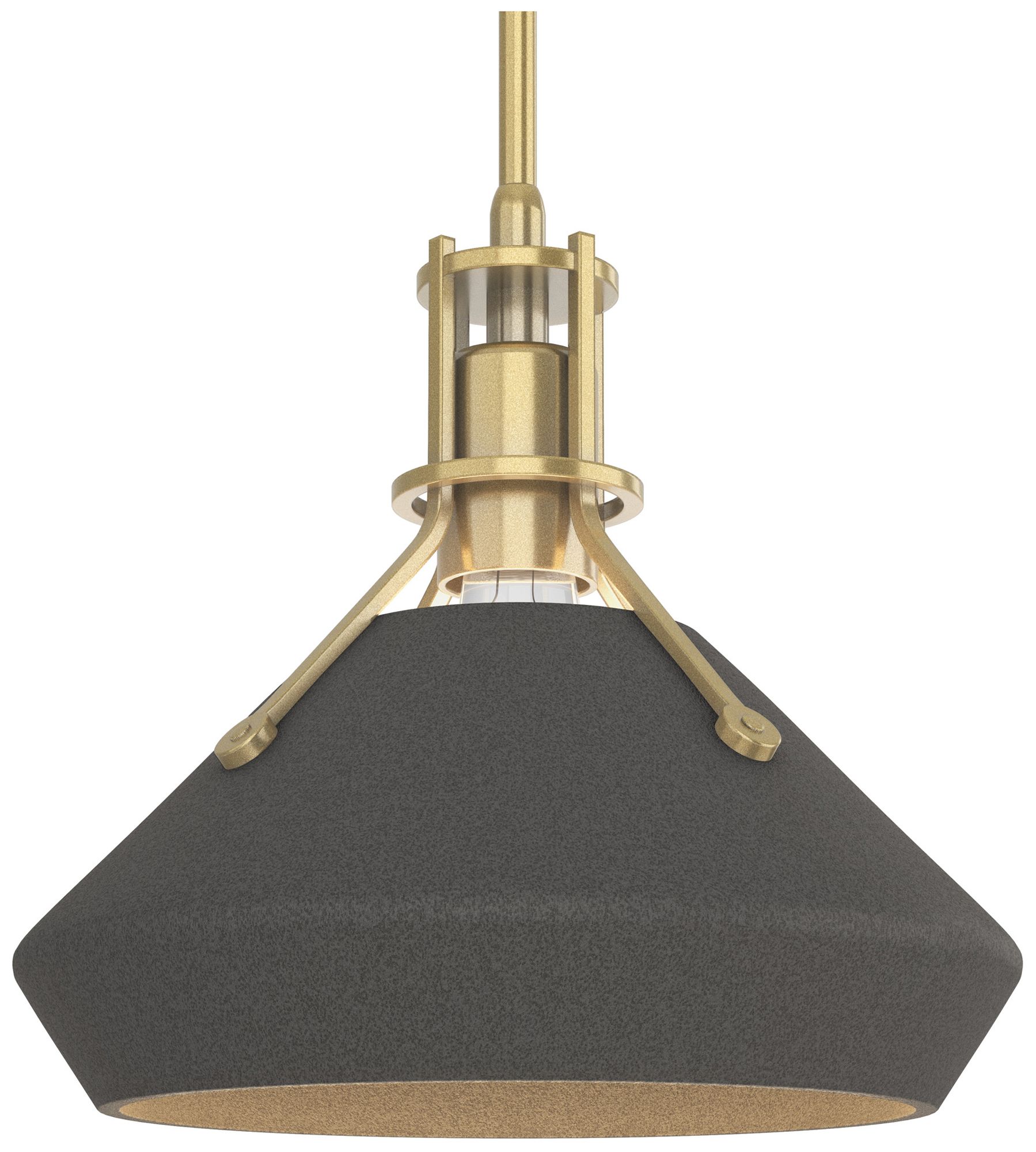 Henry & Chamfer Pendant Modern Brass Natural Iron Accents Made to Order