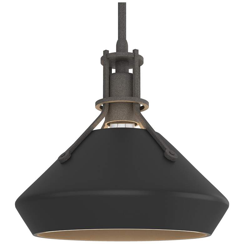 Image 1 Henry & Chamfer Pendant - Natural Iron Finish - Black Accents