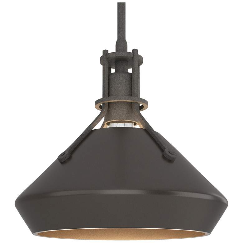 Image 1 Henry & Chamfer Pendant - Natural Iron Finish - Oil Rubbed Bronze Accen