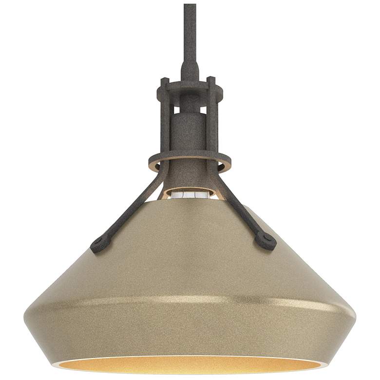 Image 1 Henry & Chamfer Pendant - Natural Iron Finish - Soft Gold Accents