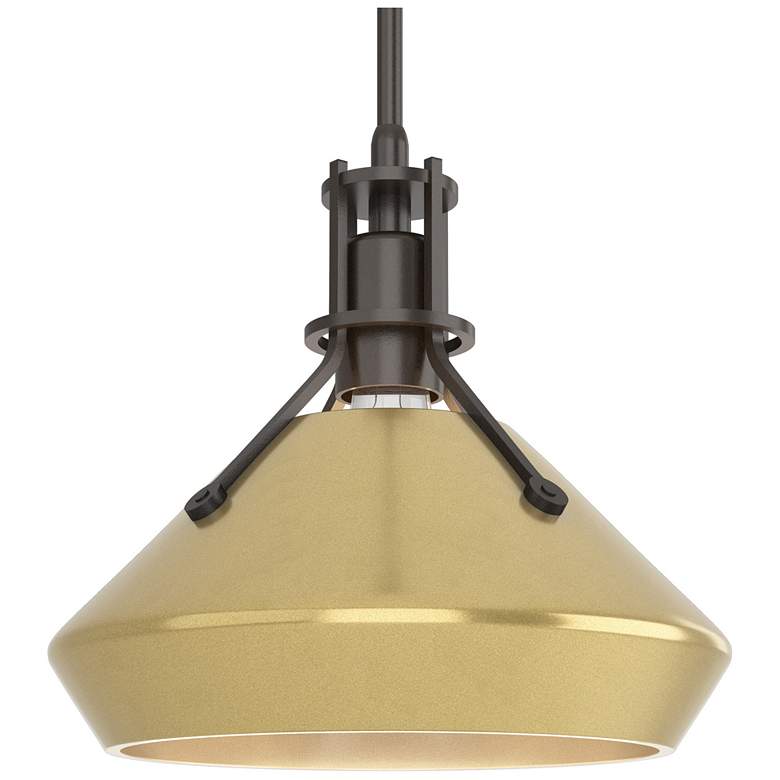 Image 1 Henry & Chamfer Pendant - Oil Rubbed Bronze Finish - Modern Brass Accen