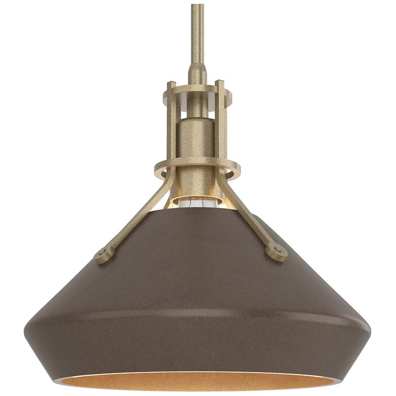 Image 1 Henry & Chamfer Pendant - Soft Gold Finish - Bronze Accents