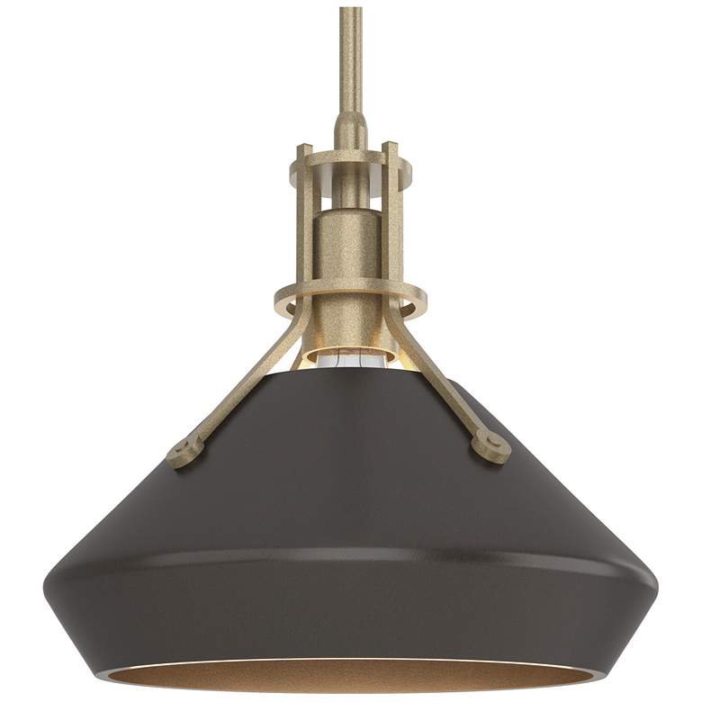 Image 1 Henry & Chamfer Pendant - Soft Gold Finish - Oil Rubbed Bronze Accents
