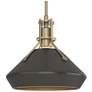 Henry &#38; Chamfer Pendant - Soft Gold Finish - Oil Rubbed Bronze Accents