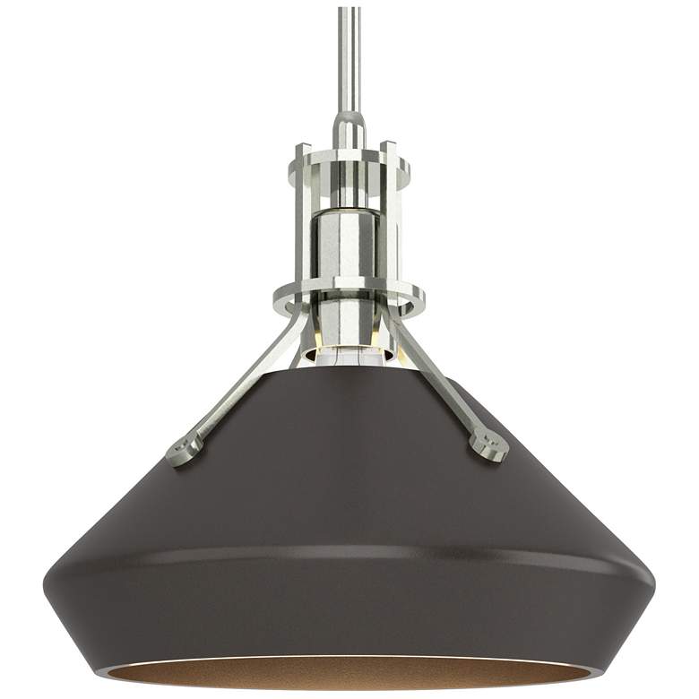 Image 1 Henry & Chamfer Pendant - Sterling Finish - Oil Rubbed Bronze Accents