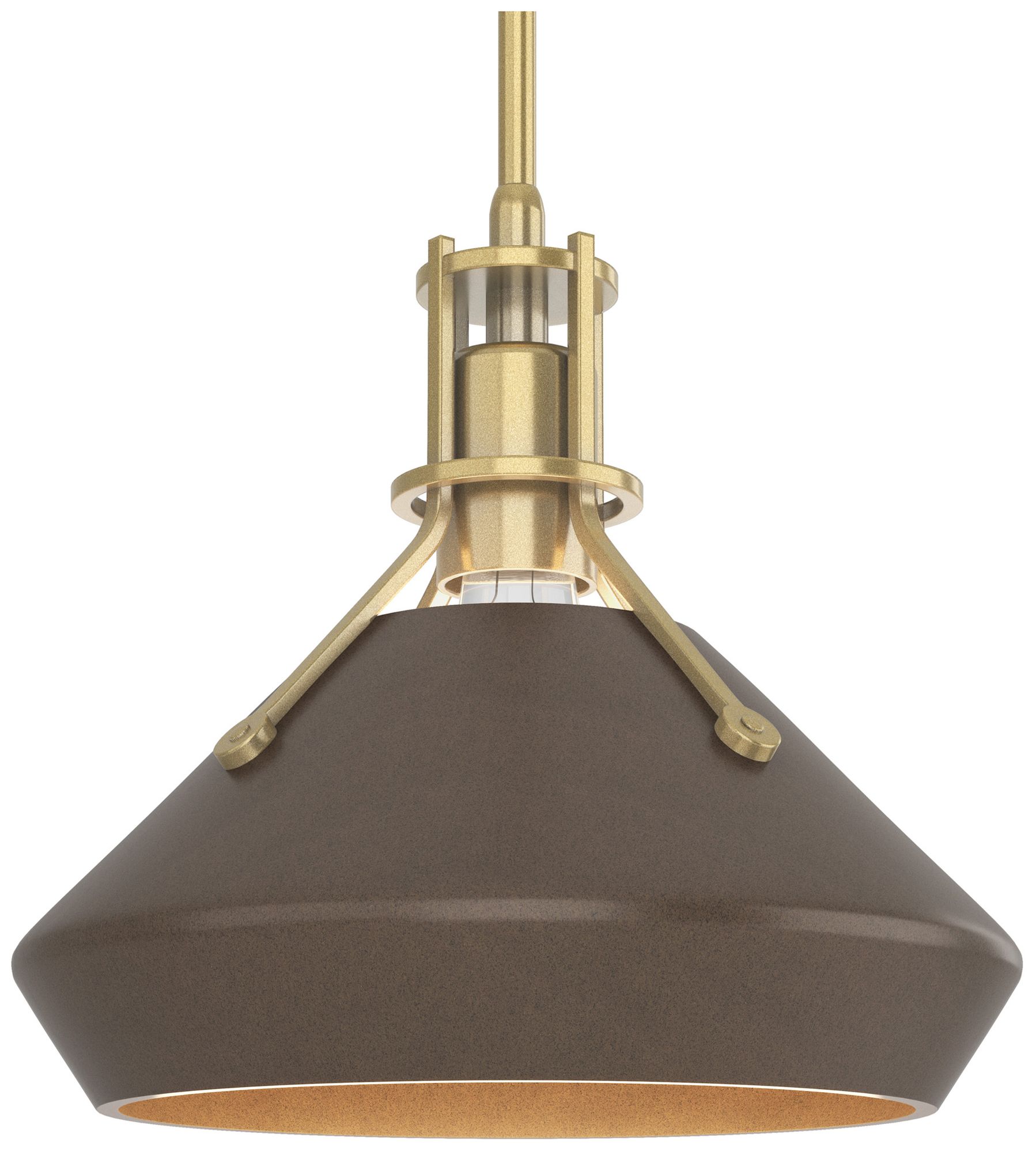 Henry & Chamfer Pendant Modern Brass Finish Bronze Accents Made to Order