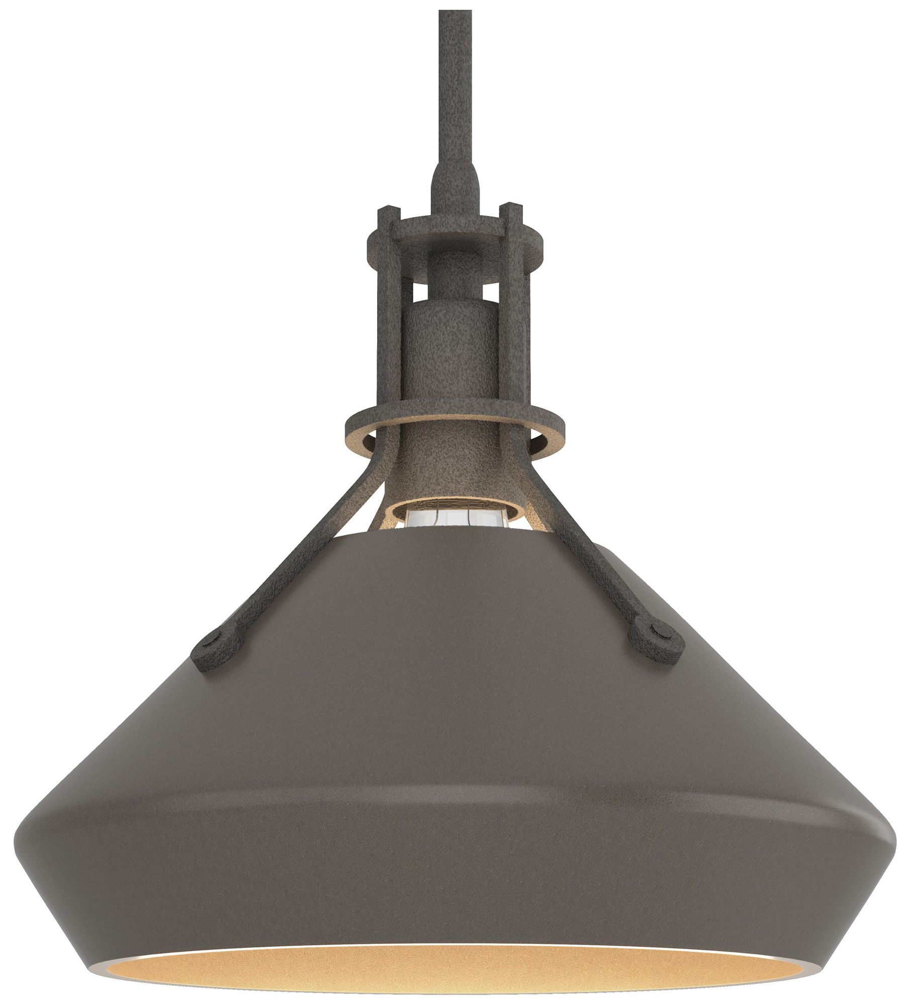 Henry & Chamfer Pendant Natural Iron Dark Smoke Accents Made to Order