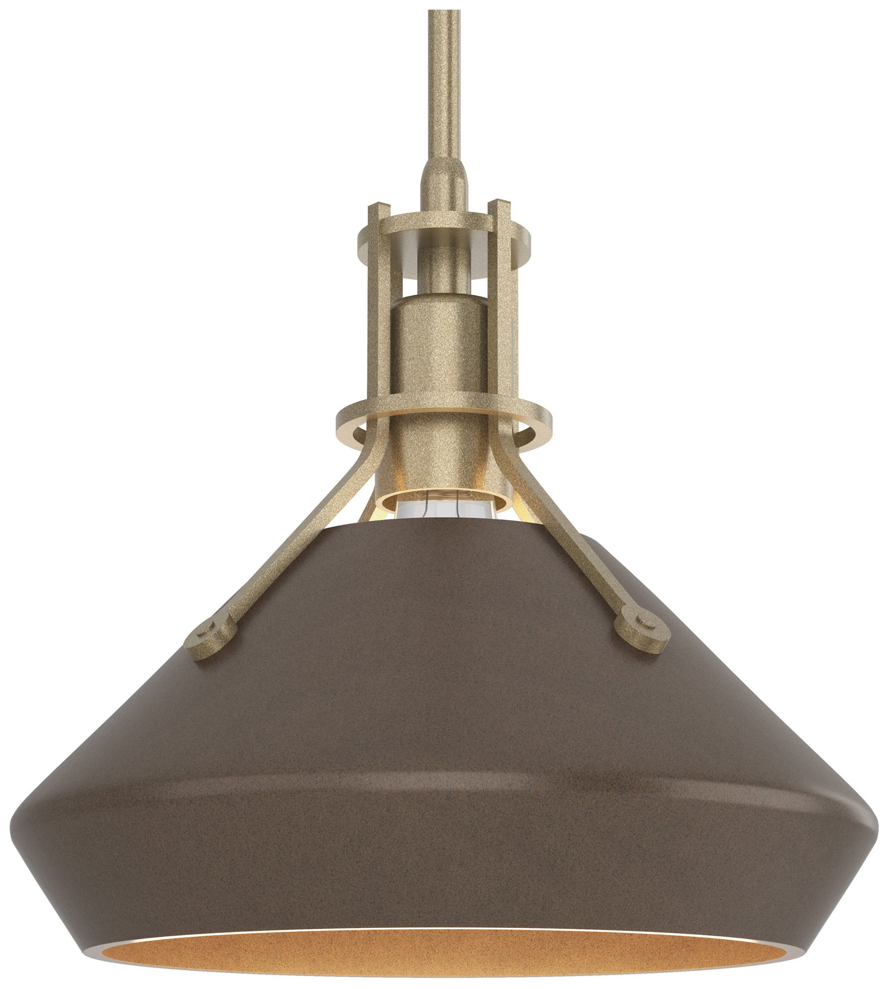 Henry &; Chamfer Pendant - Soft Gold Finish - Bronze Accents Made to Order