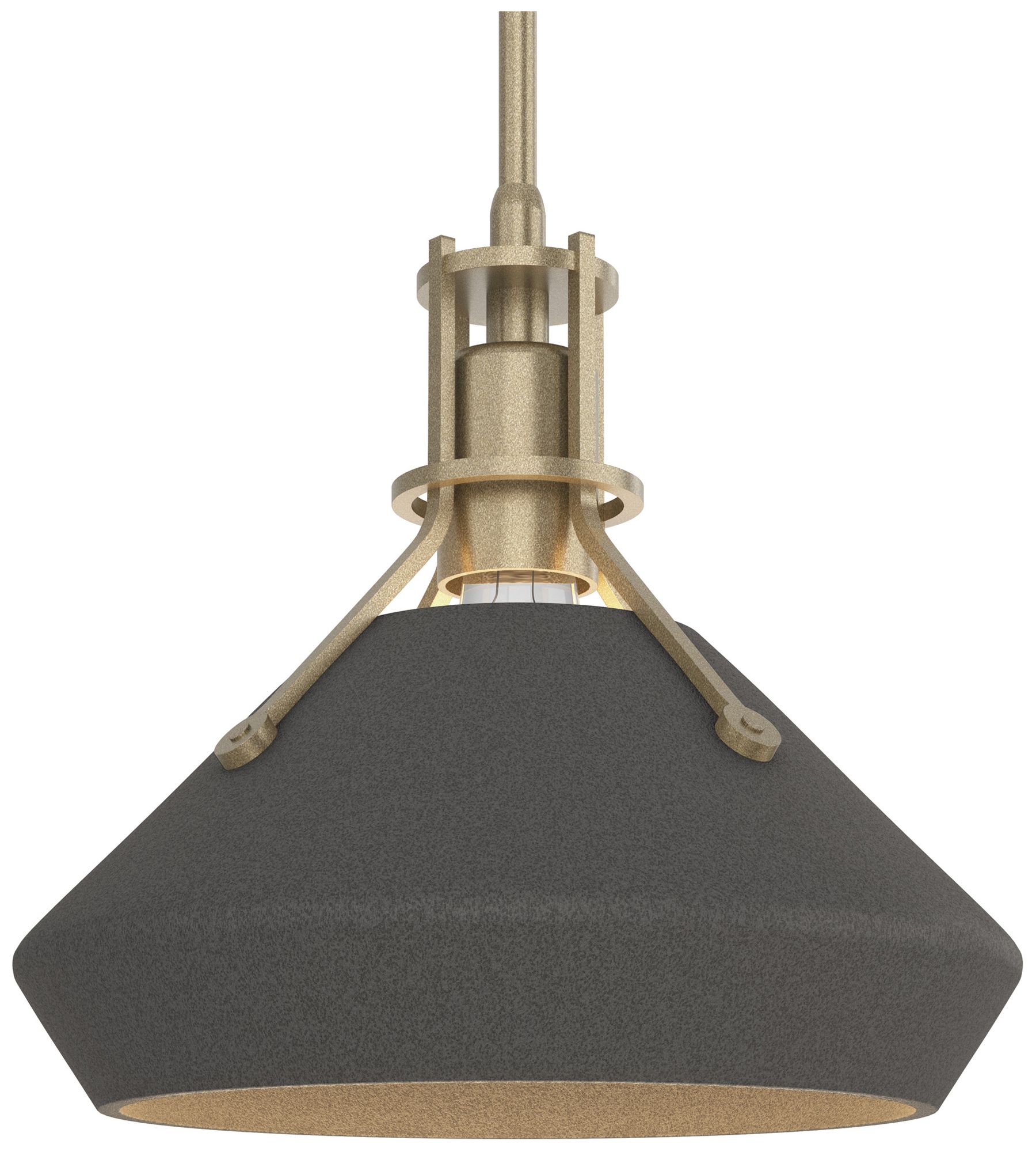 Henry & Chamfer Pendant Soft Gold Finish Natural Iron Accents Made to Order