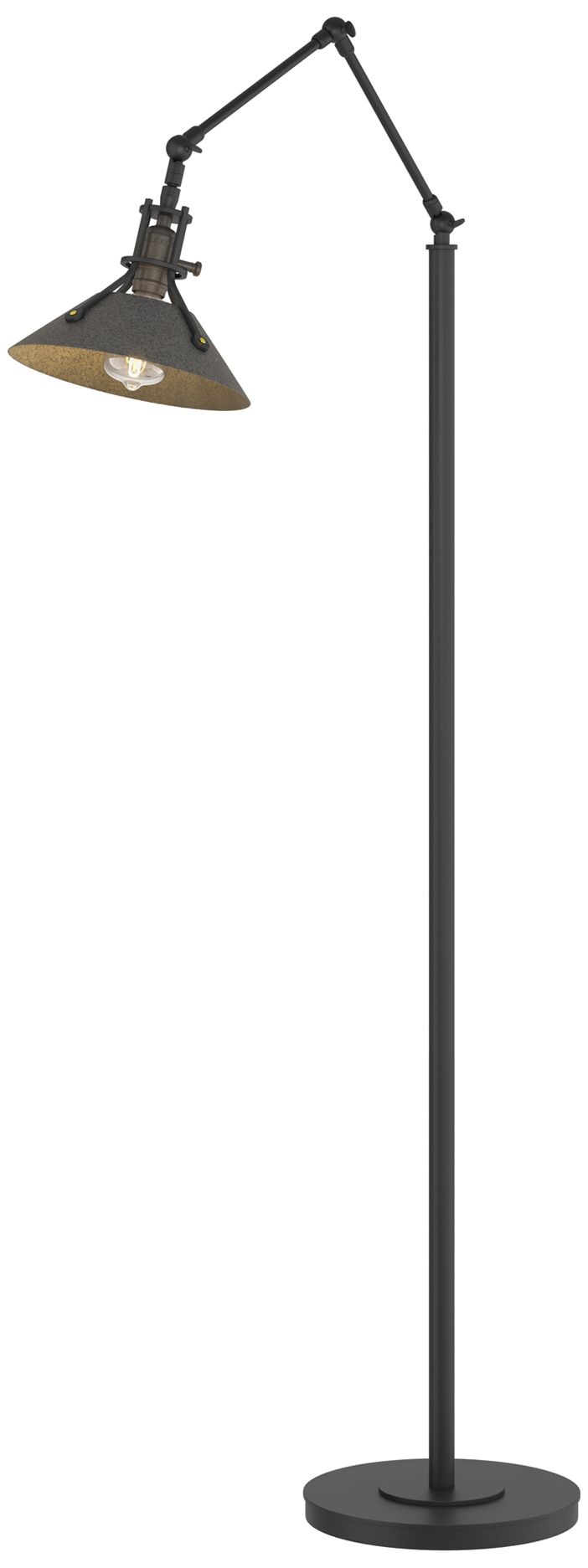 Henry Floor Lamp - Black Finish - Natural Iron Accents