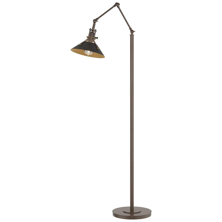 Image 1 Henry Floor Lamp - Bronze Finish - Black Accents
