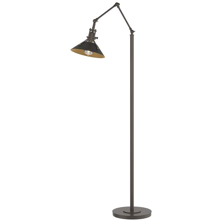 Image 1 Henry Floor Lamp - Dark Smoke Finish - Black Accents