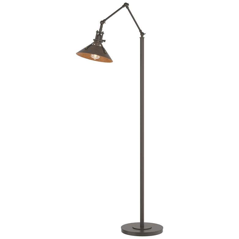 Image 1 Henry Floor Lamp - Dark Smoke Finish - Bronze Accents