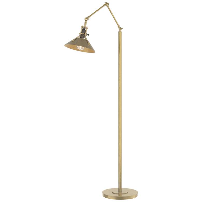 Image 1 Henry Floor Lamp - Modern Brass Finish - Soft Gold Accents
