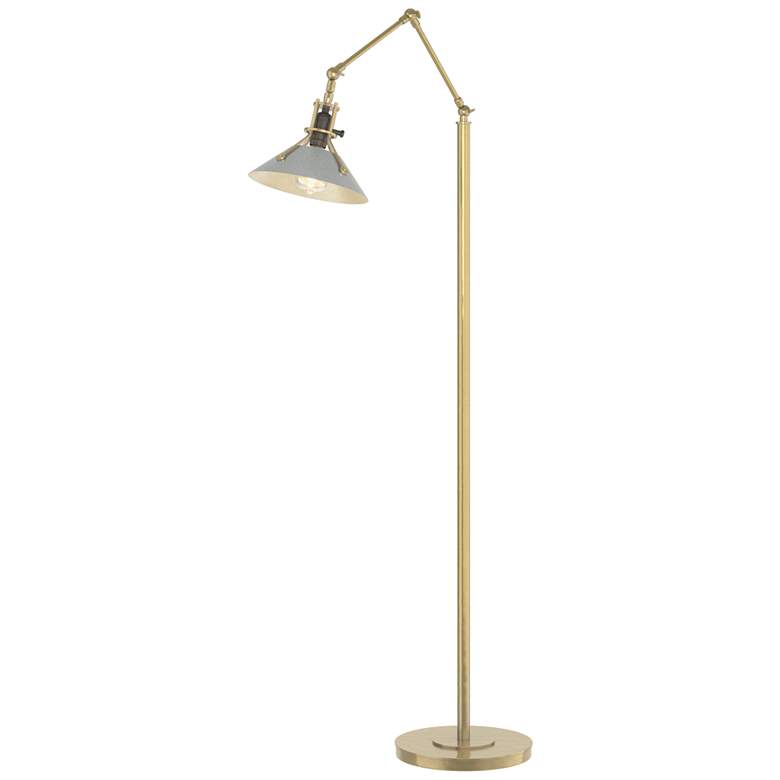 Image 1 Henry Floor Lamp - Modern Brass Finish - Vintage Platinum Accents