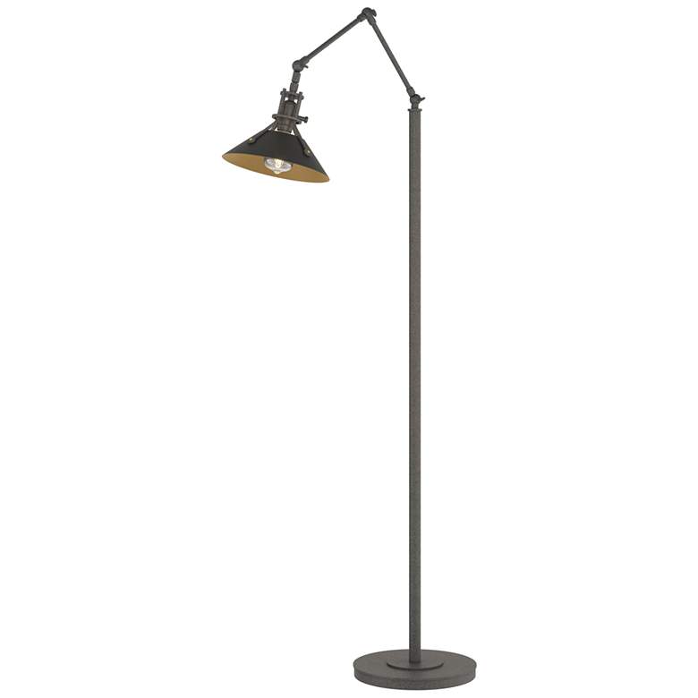 Image 1 Henry Floor Lamp - Natural Iron Finish - Black Accents