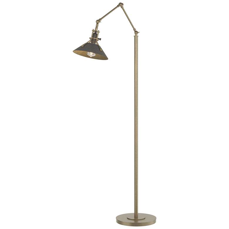 Image 1 Henry Floor Lamp - Soft Gold Finish - Natural Iron Accents