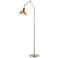 Henry Floor Lamp - Sterling Finish - Modern Brass Accents