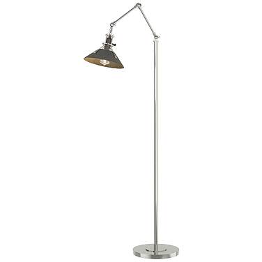 Henry Floor Lamp - Sterling Finish - Natural Iron Accents