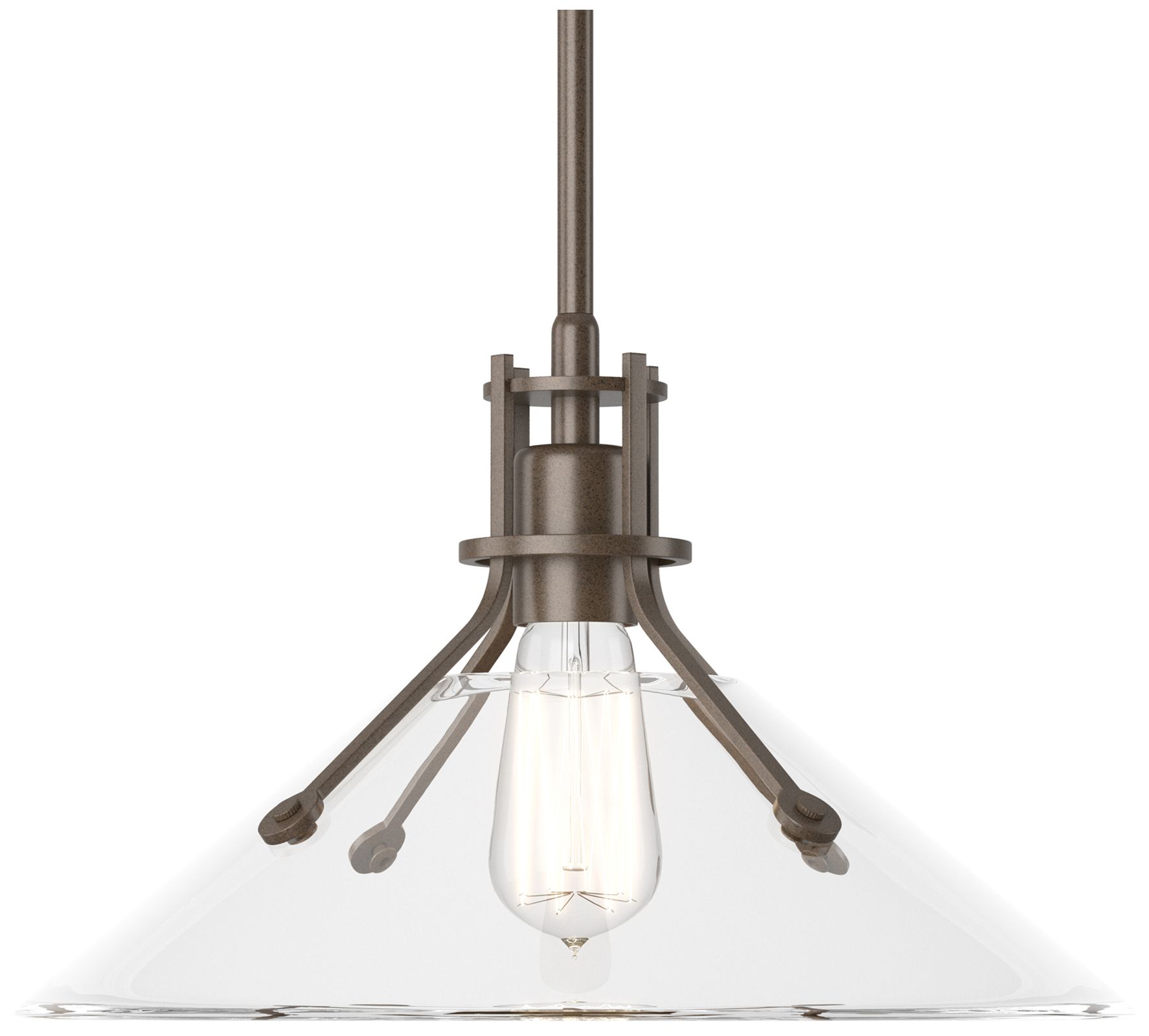 Henry Medium Shade Pendant - Bronze - Clear Glass - Made to Order