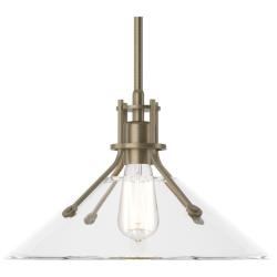 Henry Medium Shade Pendant - Gold - Clear Glass