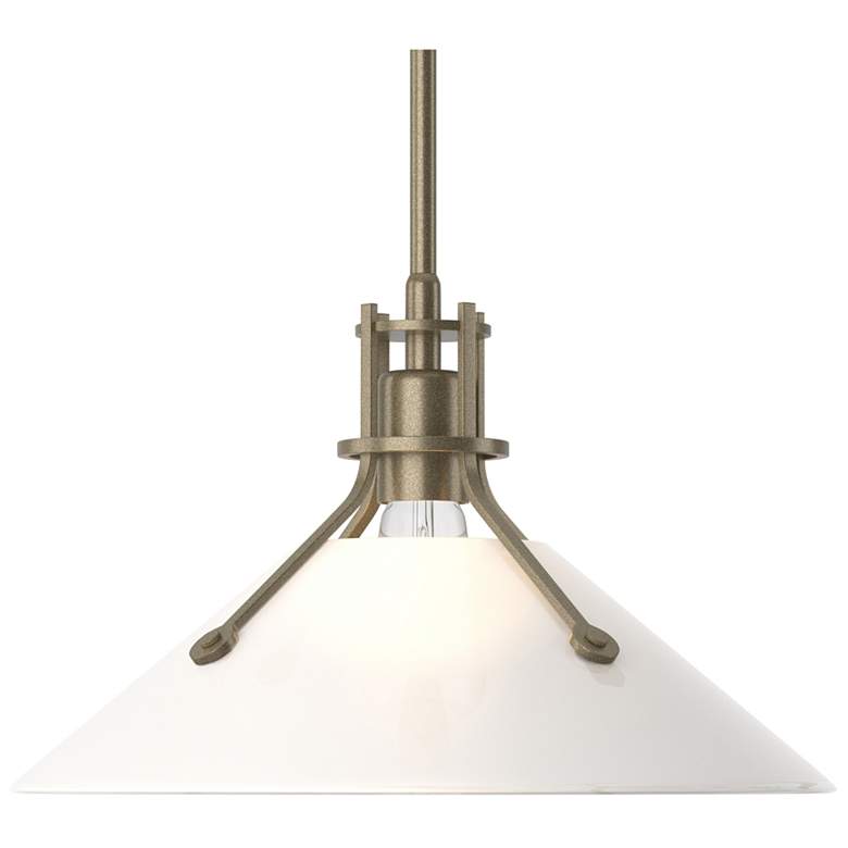 Image 1 Henry Medium Shade Pendant - Gold - Frosted Glass