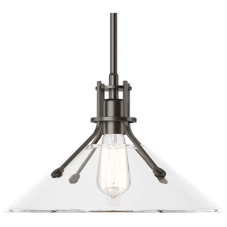 Image 1 Henry Medium Shade Pendant - Oil Rubbed Bronze - Clear Glass
